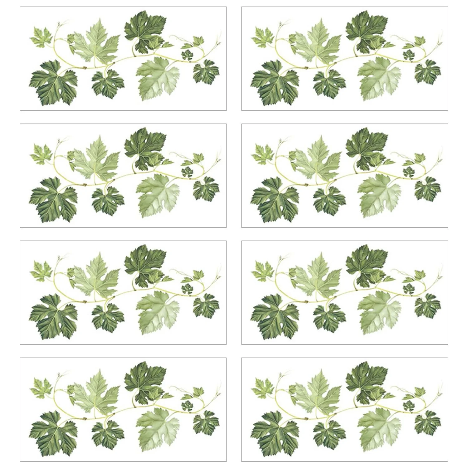 Наклейка на стіну Creative Design Green Leaf Decor Vine 8 шт, фото №1