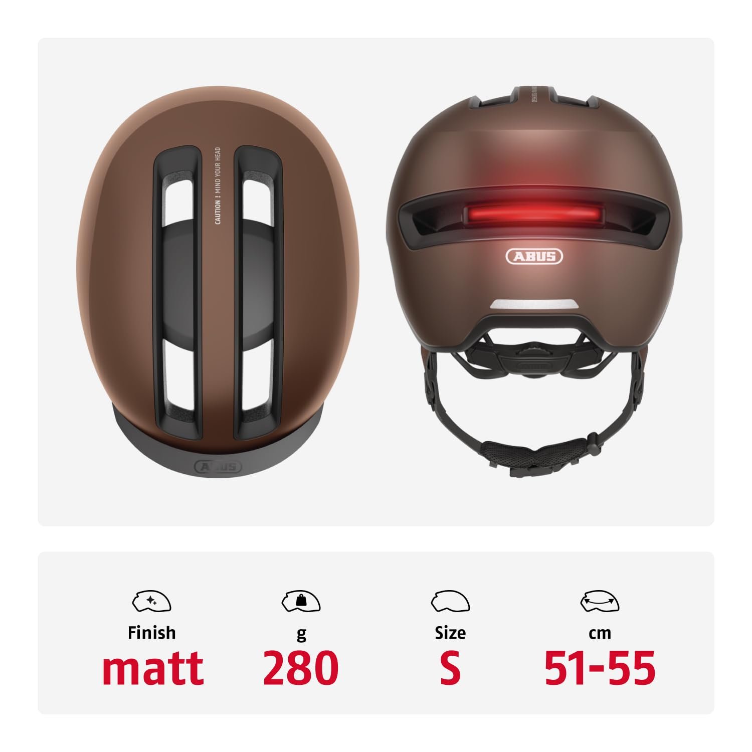 Шлем ABUS Urban HUD-Y с магнитным, перезаряжаемым LED задним фонарем и магнитной застежкой, фото №3