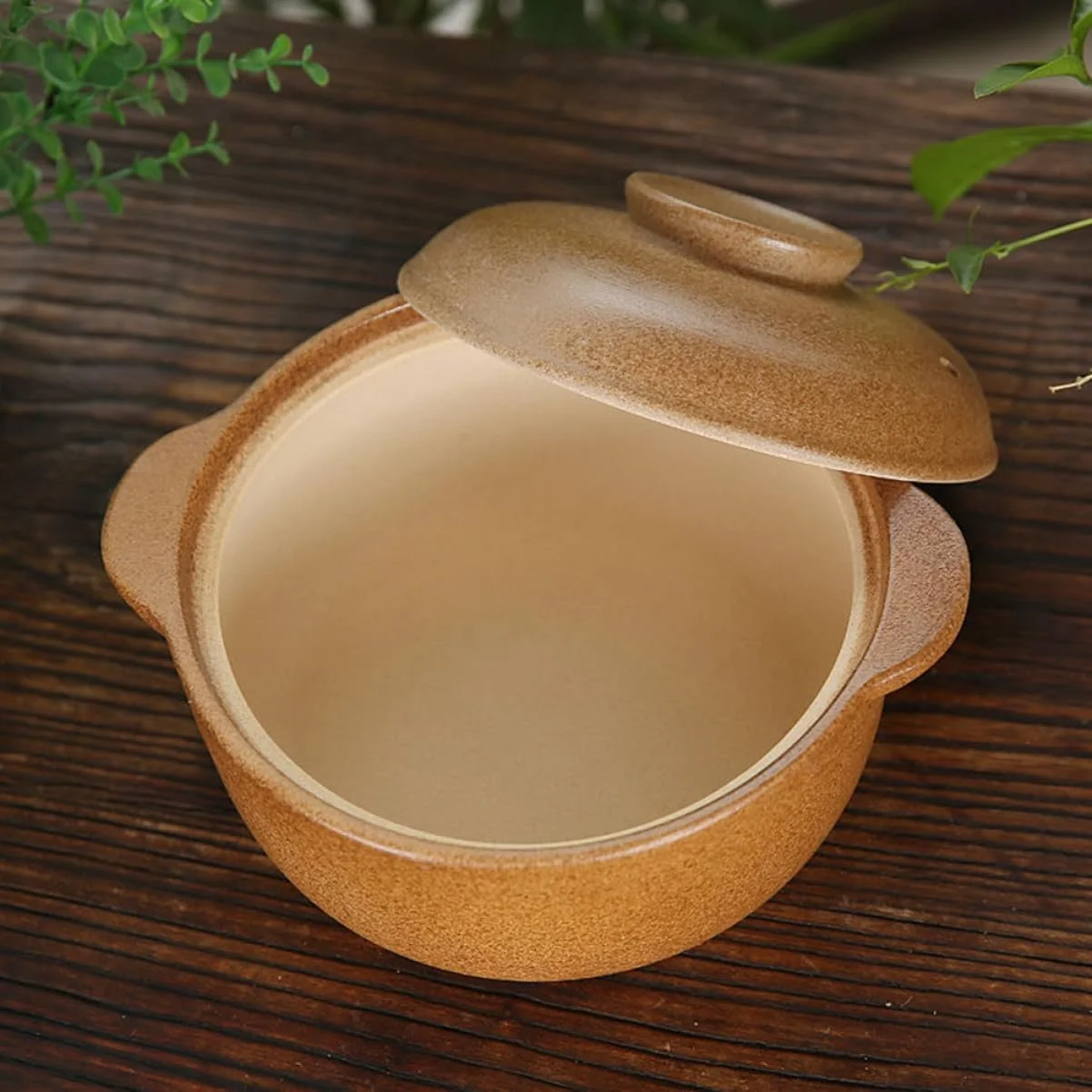 Кастрюля Toyvian керамическая 1,6 л с ручками для супа для плиты, фото №8