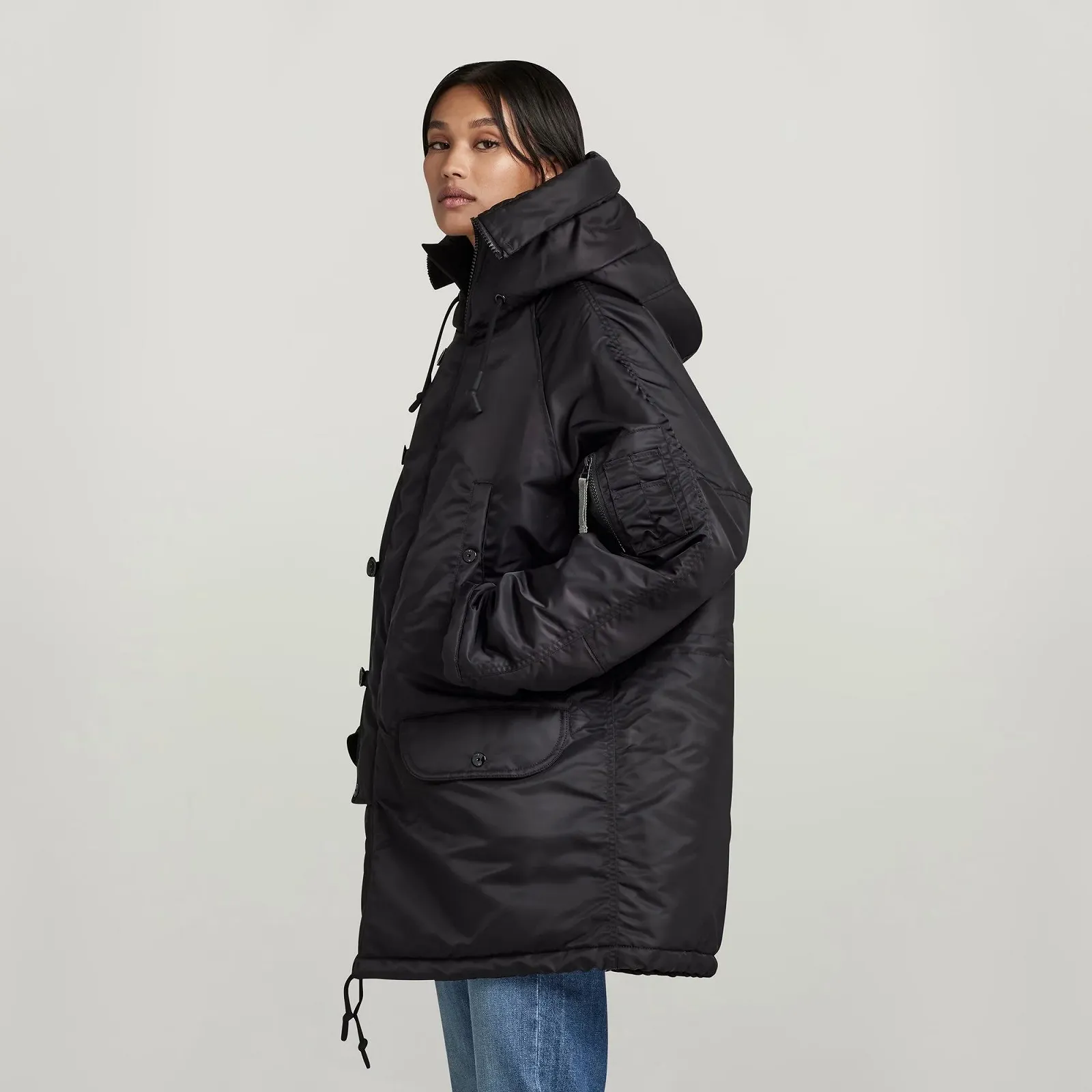 Жіноча куртка G‑Star AF Parka Lune Nylon Oversized Dark Black - XL, фото №2