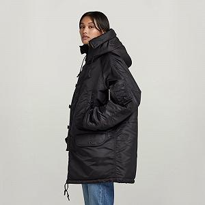 Женская куртка G‑Star AF Parka Lune Nylon Oversized Dark Black - M synthetic.ua - Фото 1