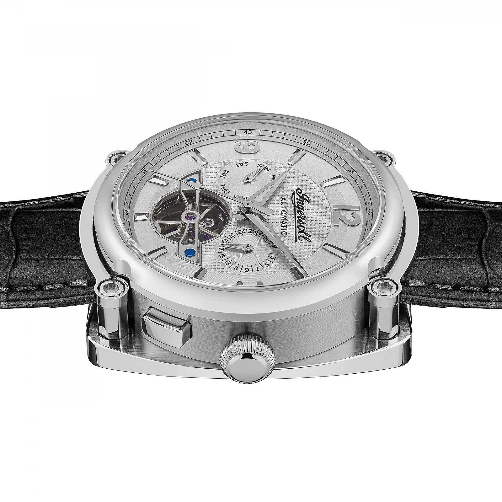 Автоматические часы Ingersoll The Michigan Мужские 45 мм Открытое сердце Циферблат и кожаный ремешок, фото №5 Автоматические часы Ingersoll The Michigan Мужские 45 мм Открытое сердце Циферблат и кожаный ремешок, фото №5