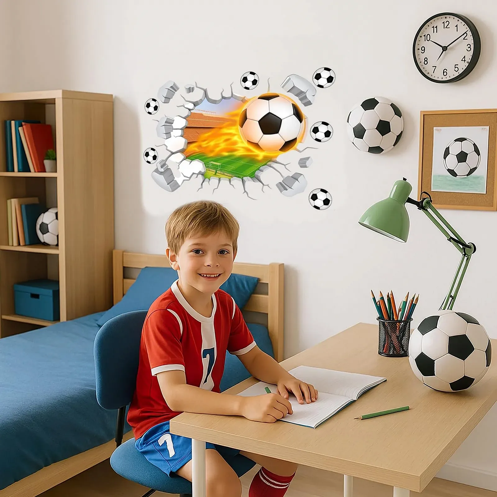 Наклейка на стіну 3D Футбольний м'яч 60 x 40 см, фото №4