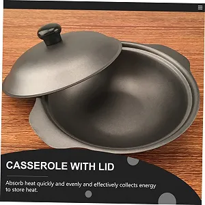 Кастрюля чугунная Garneck 18 см, эмалированная, с крышкой, для плиты и духовки synthetic.ua - Фото 1