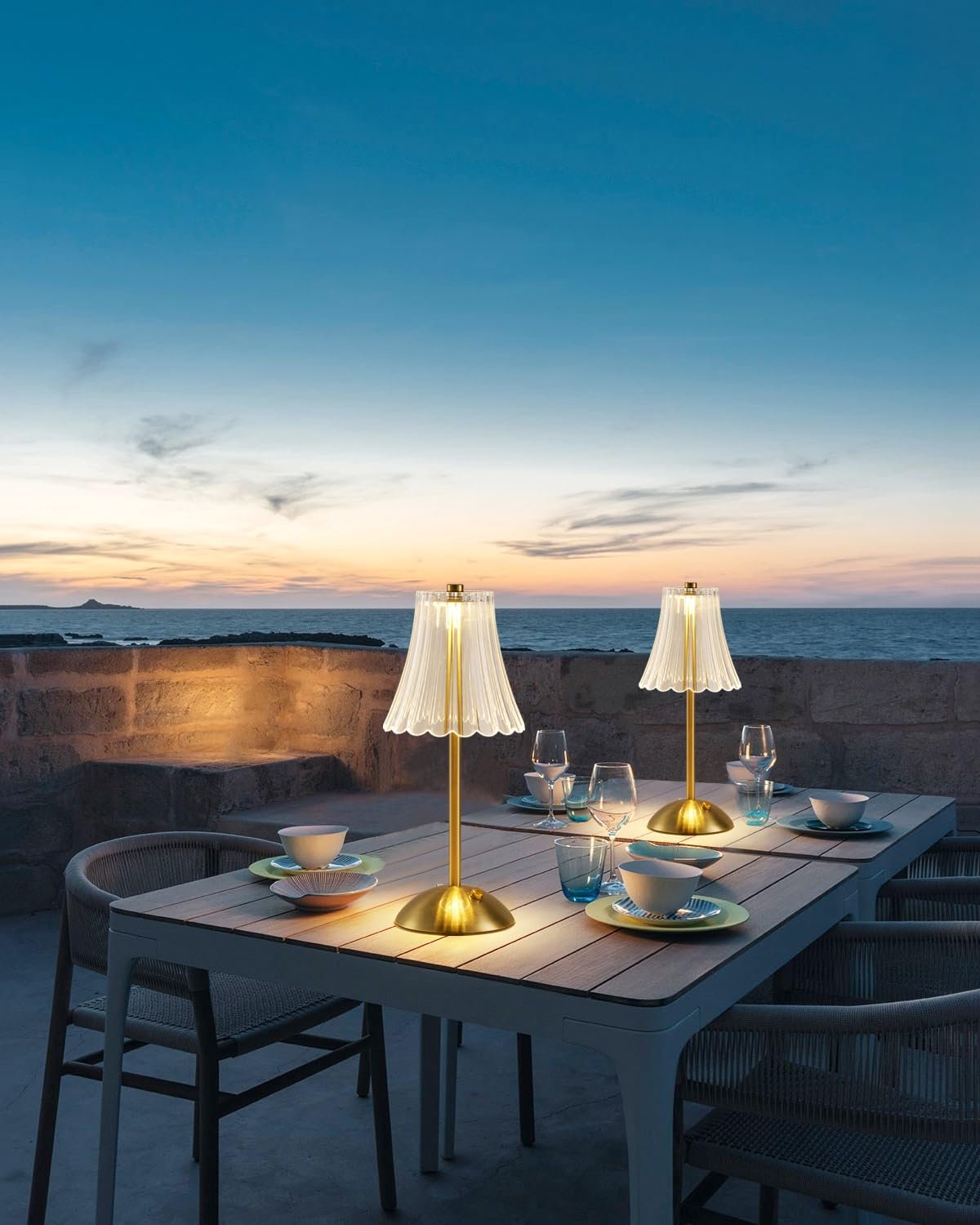 Настільна лампа HARPER LIVING LED Акумуляторна 3 кольори Димуєма Сенсорна Поліроване золото, фото №7