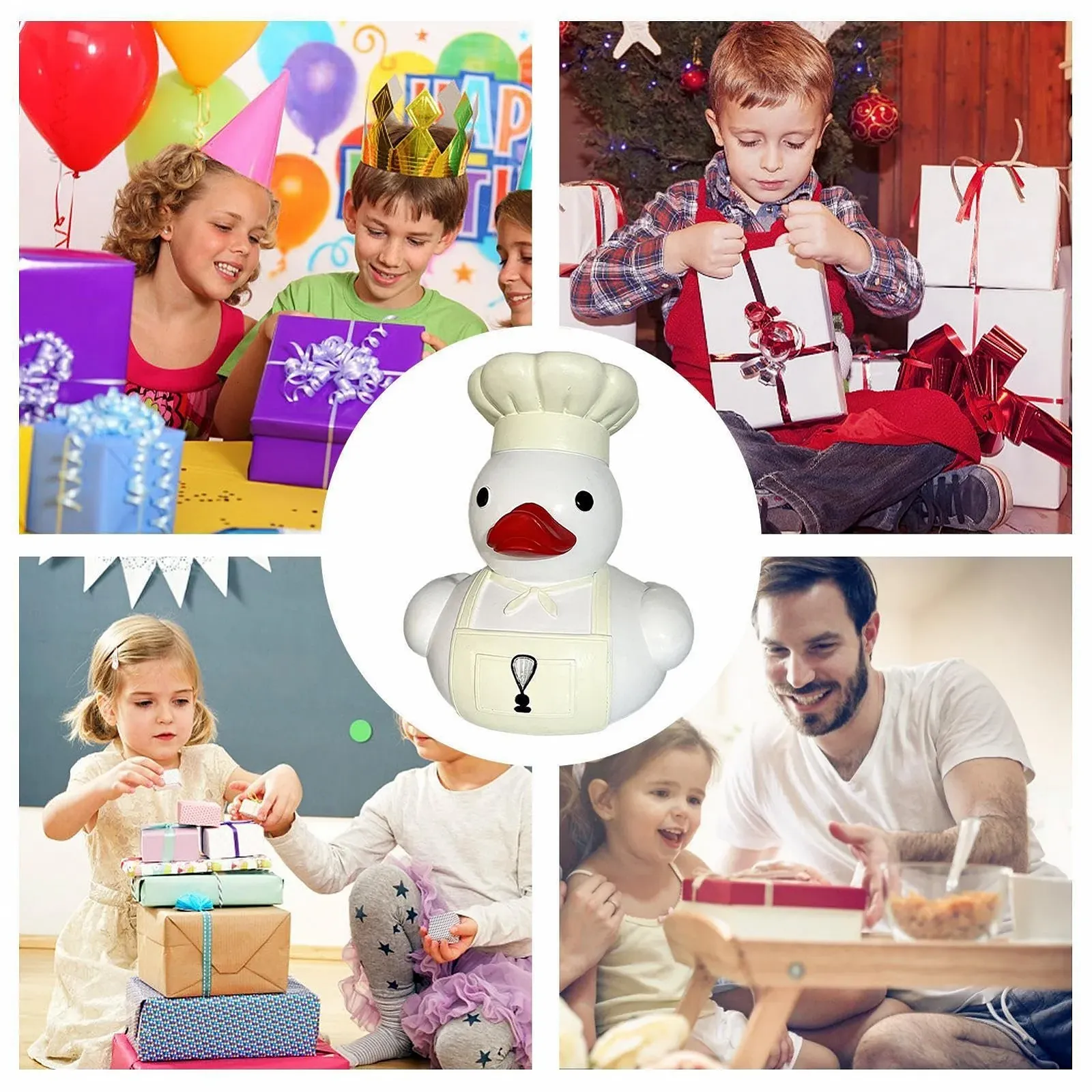 Скарбничка дитяча у формі качки з полірезину різнокольорова настільна, фото №4