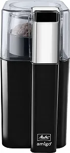 Кавомолка Melitta Amigo Електрична з лезом з нержавіючої сталі до 60 г зерен, на 2-8 чашок кави, Чорний/Нержавіюча сталь - Фото 1