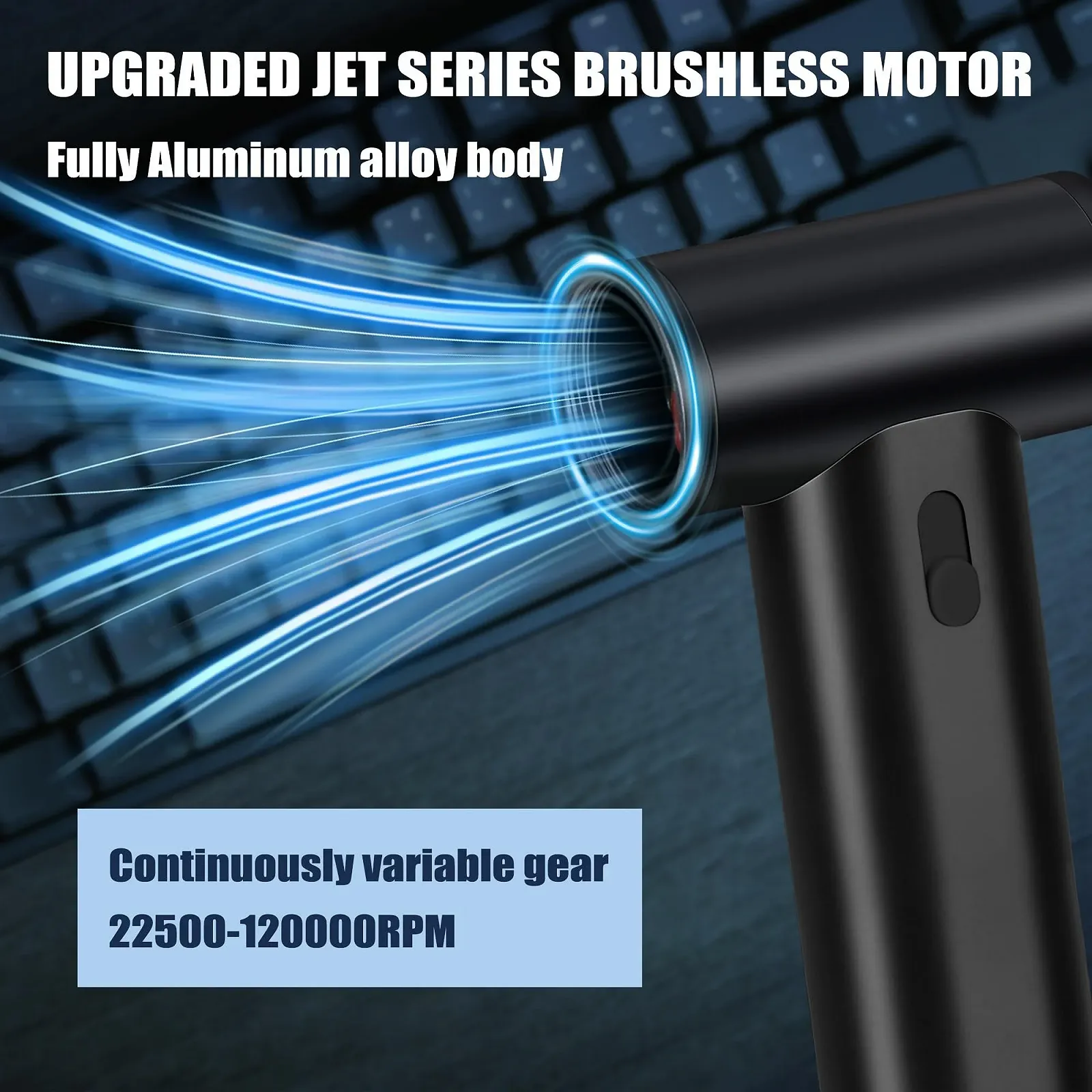 Электрическая воздуходувка 2 в 1 120,000 rpm 8000 mAh Регулируемая скорость, фото №5 Электрическая воздуходувка 2 в 1 120,000 rpm 8000 mAh Регулируемая скорость, фото №5