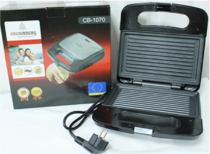 Сандвичник Sandwich Maker Crownberg CB 1070, фото №3 Сандвичник Sandwich Maker Crownberg CB 1070, фото №3