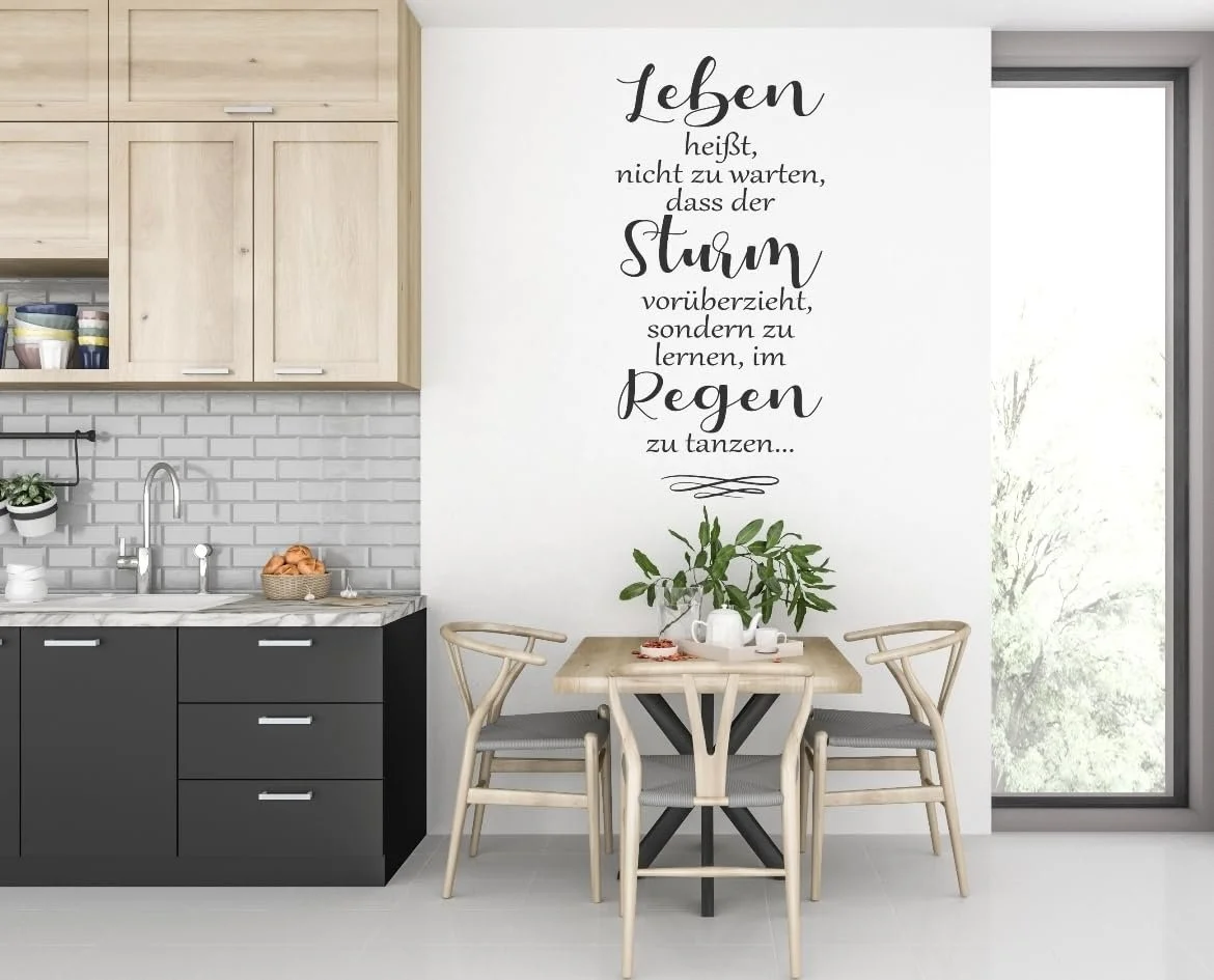 Наклейка на стіну A46 Цитати та вислови Heisst Nicht zu Warten Чорна 140 x 53 см, фото №2