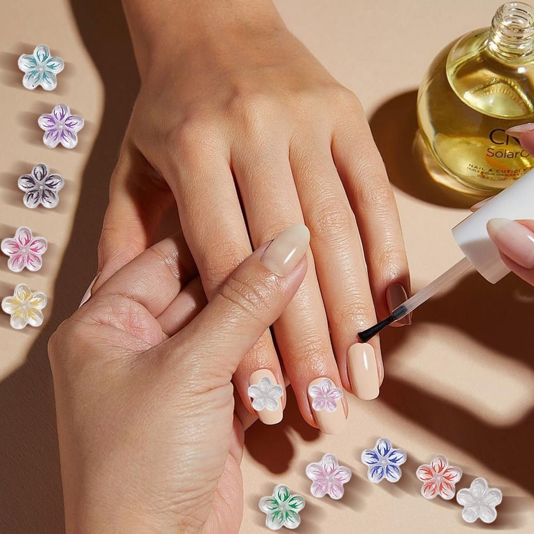 3D Цветок Без бренда Без серии Без модели 9 x 9 мм Разноцветный, набор 50 шт., фото №6