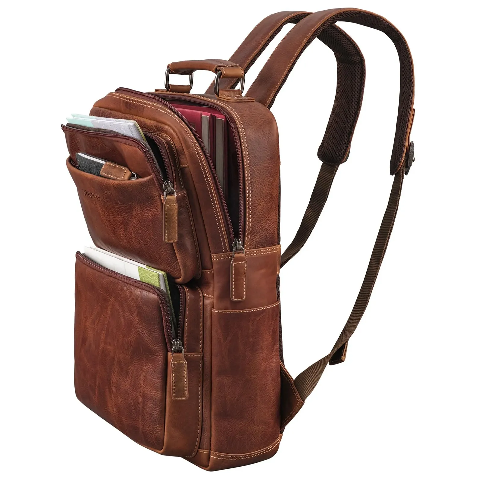 Рюкзак для ноутбука STILORD Roman 15-16 дюймов Leather Salerno - Brown, фото №4