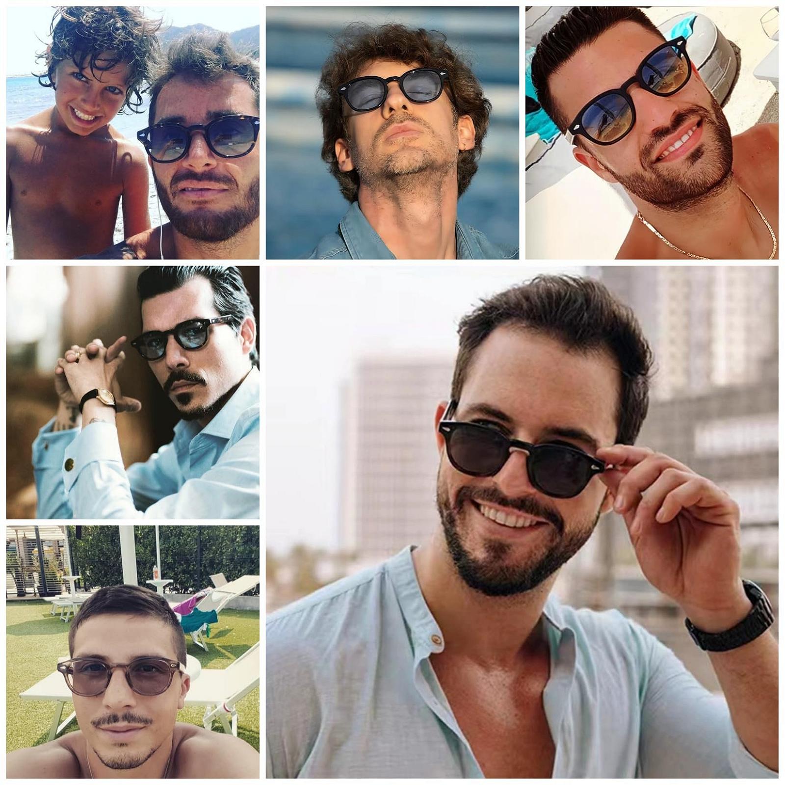 Солнцезащитные очки круглые ретро RUNHUIS для мужчин и женщин, модные винтажные UV400, фото №4