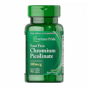 Chromium Picolinate 800 mcg Yeast Free (90 tablets) Puritan's Pride - Фото 1
