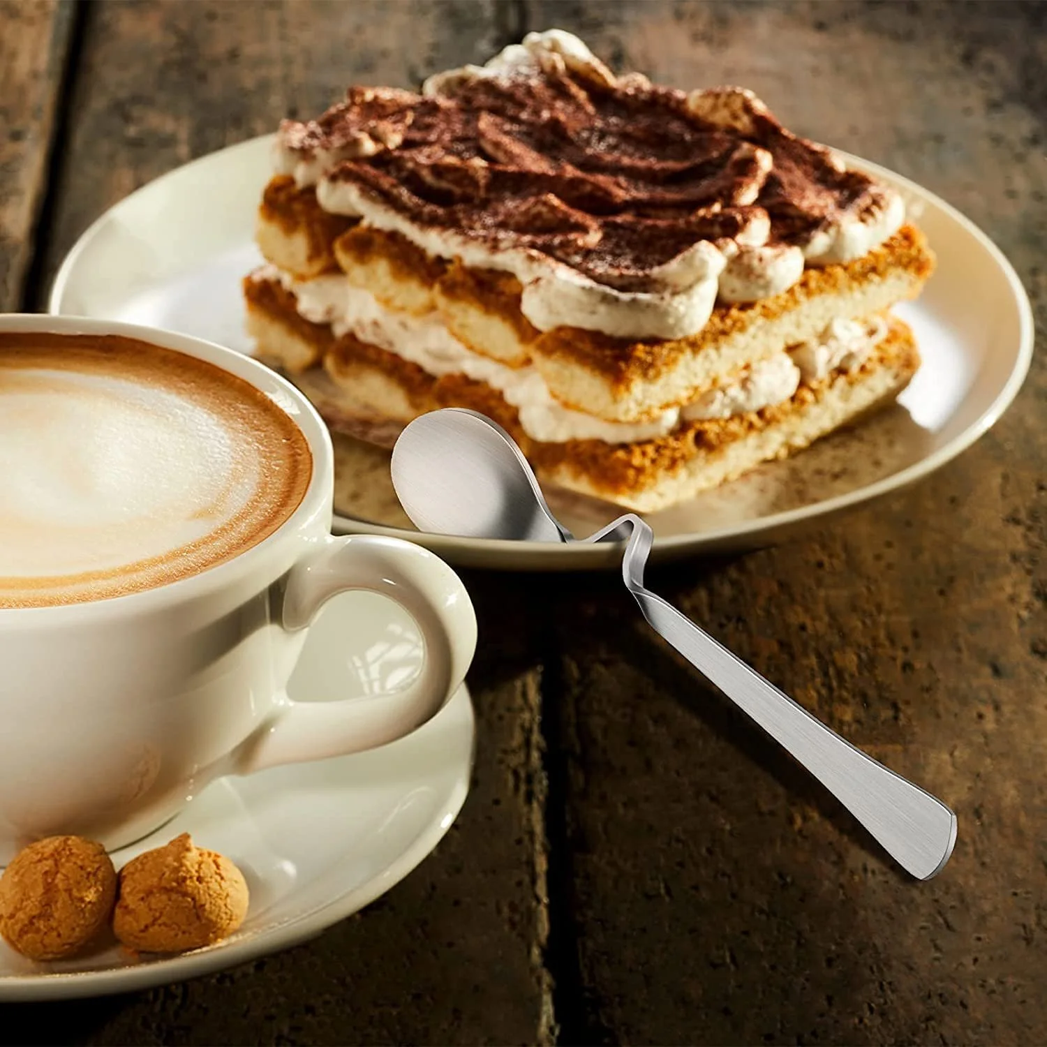 Ложка з нержавіючої сталі з вигнутою ручкою, 6 штук, фото №2