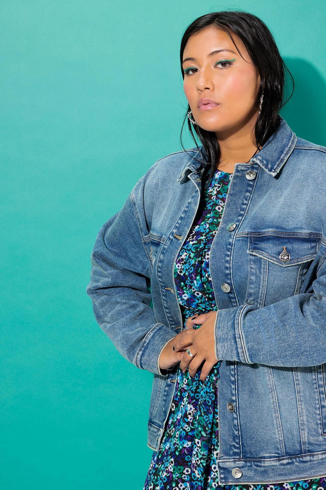 Джинсовая куртка Studio Untold Plus Size Oversized Light Washed 836255, фото №4