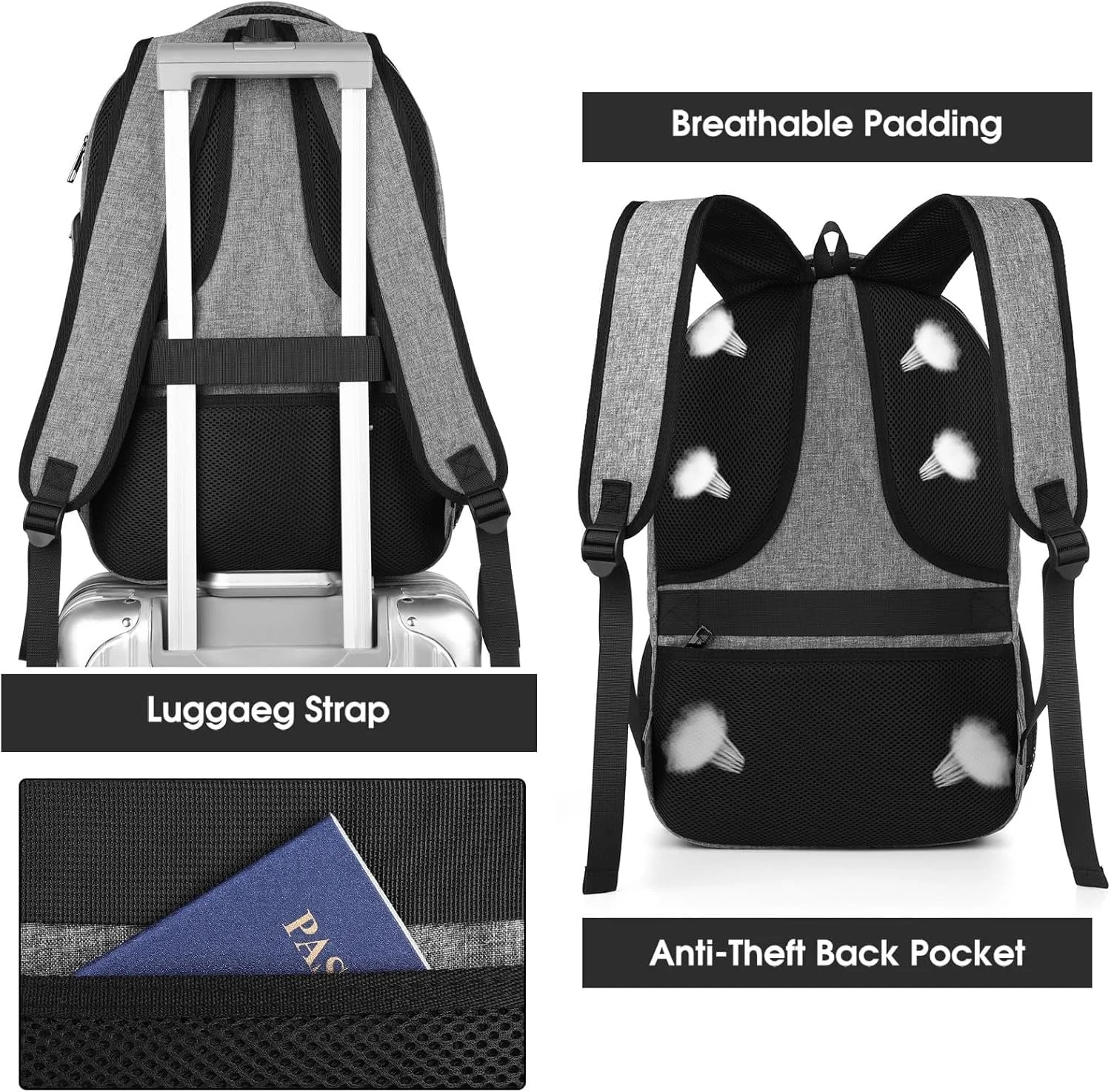 Рюкзак BIKROD 20-35 L 17.3 дюйма Gray, фото №5 Рюкзак BIKROD 20-35 L 17.3 дюйма Gray, фото №5