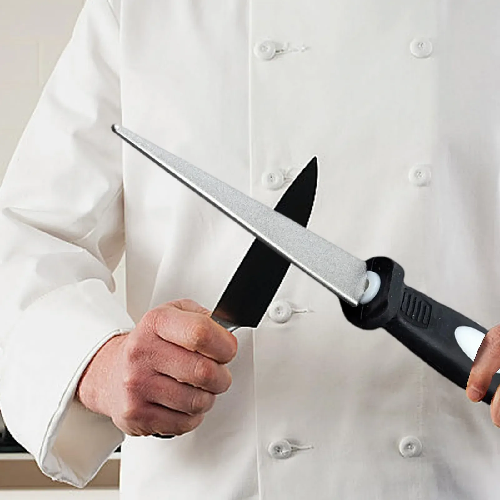 Точильные камни двухсторонние для садовых ножниц и кухонных ножей эргономичные для влажной и сухой заточки, фото №3