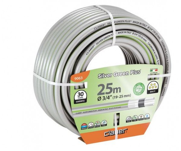 Шланг поливальний 3/4" 25м Silver Green Plus сірий з салатовою полосою, фото №2