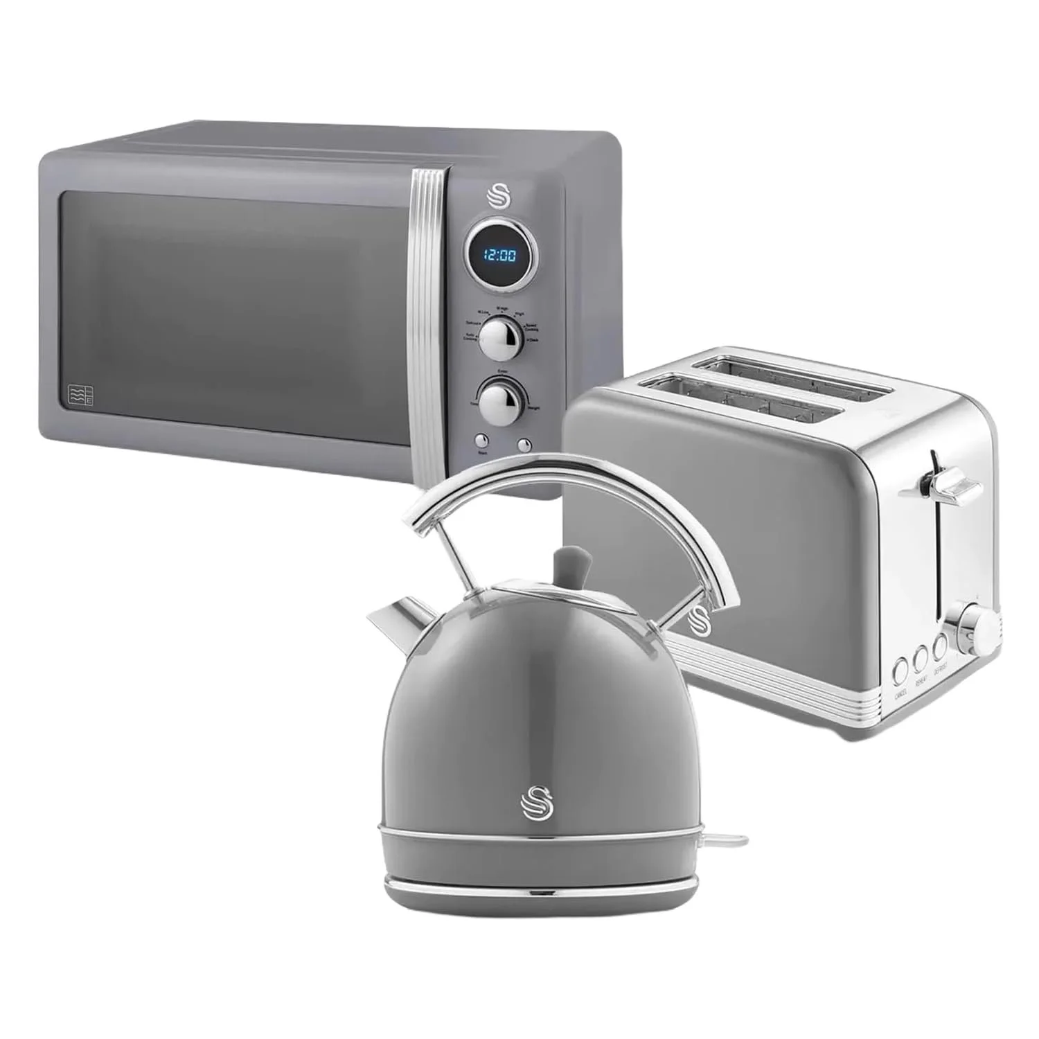 Тостер Swan Retro на 2 скибочки Сірий, фото №1