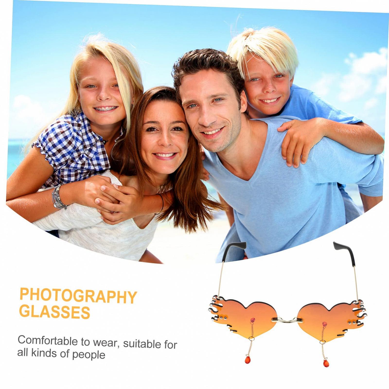 Сонцезахисні окуляри Herz PACKOVE 4, полум'я, без оправи, серце, металеві, фото №5