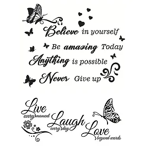 Наклейки на стіну Inspirational Quotes 2 набори DIY Black - Фото 1