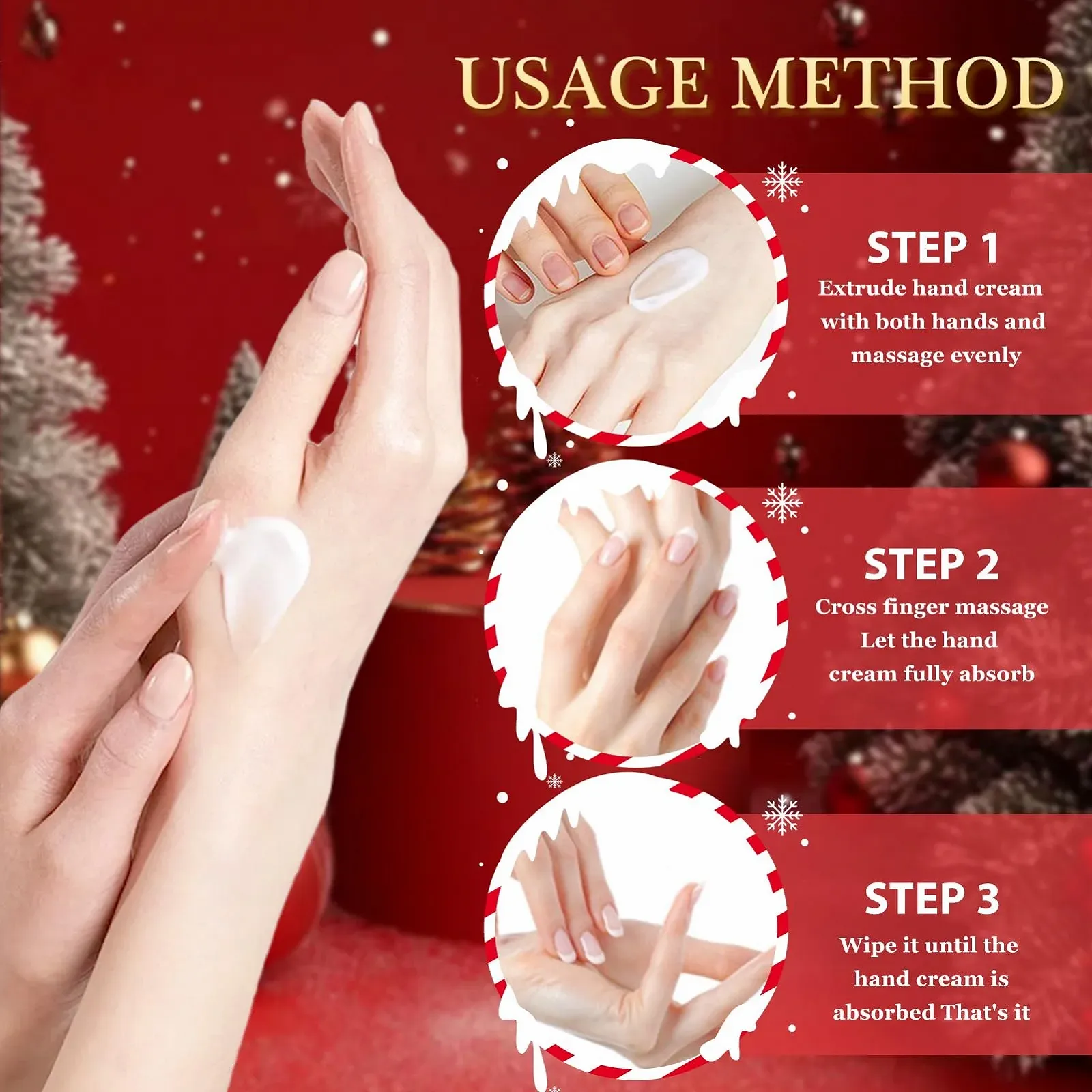 Крем для рук Набір, Різдвяний подарунковий набір, 5 парфумованих зволожуючих міні-кремів, фото №3