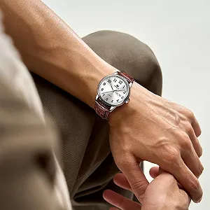 Мужские часы OLEVS Кожаные Аналоговые Кварцевые Классические Деловой Водонепроницаемые Люминесцентные Дата День - Фото 1