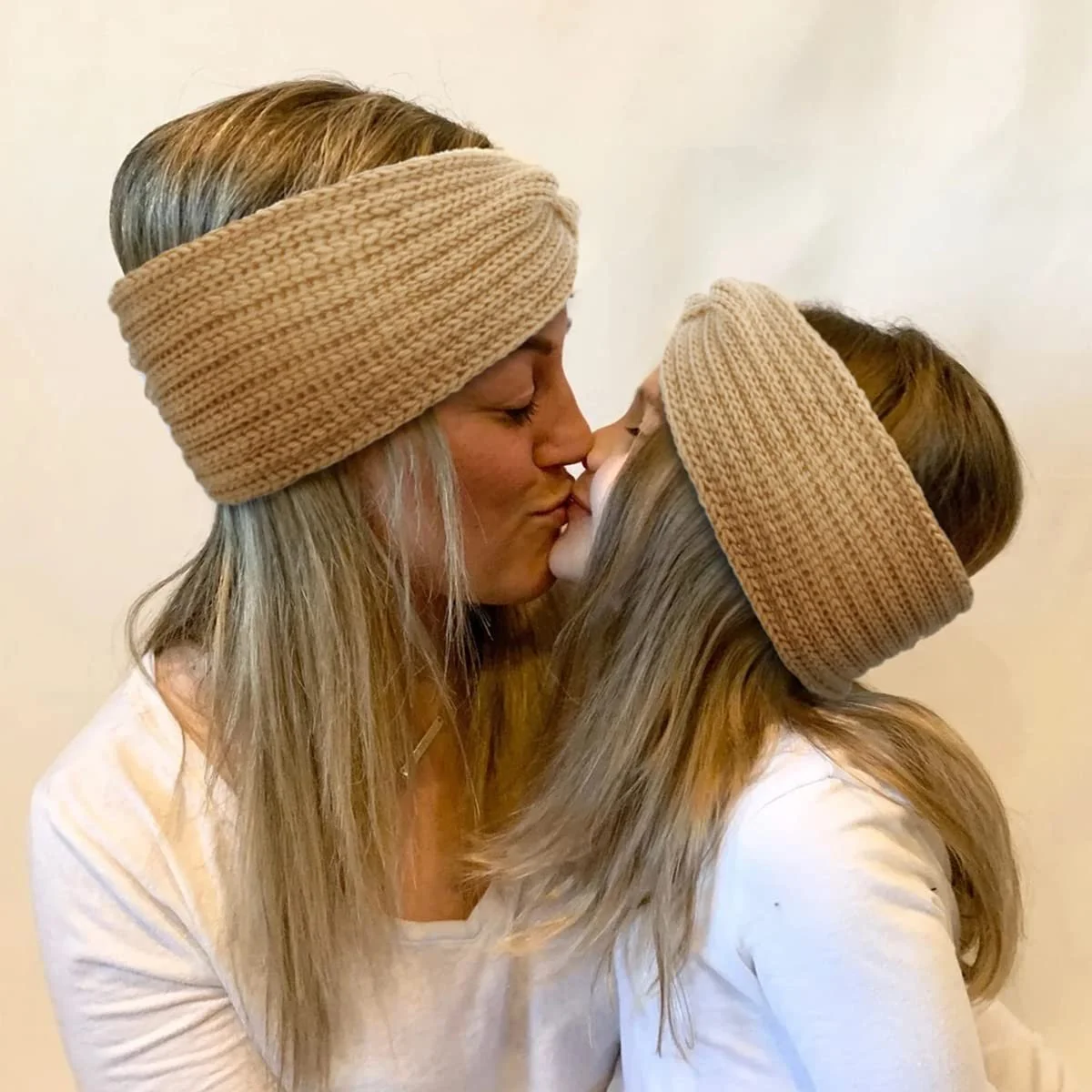 Набір з зимових в'язаних пов'язок на голову для жінок, фото №4