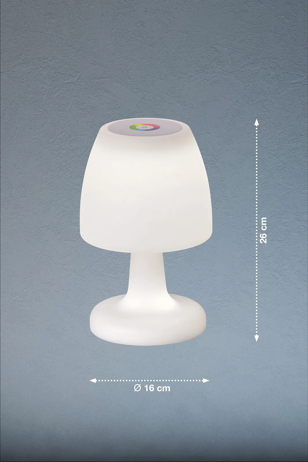 Настільна лампа FHL easy! Barletta вулична, 1 x LED 2.0 Ват, сенсорний димер, плавне регулювання яскравості, RGBW, біла, фото №3