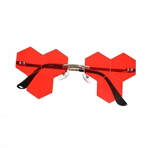 Сонцезахисні окуляри PACKOVE Без оправи Серцеподібні Для вечірок Жіночі та чоловічі Модні круглі - Фото 1