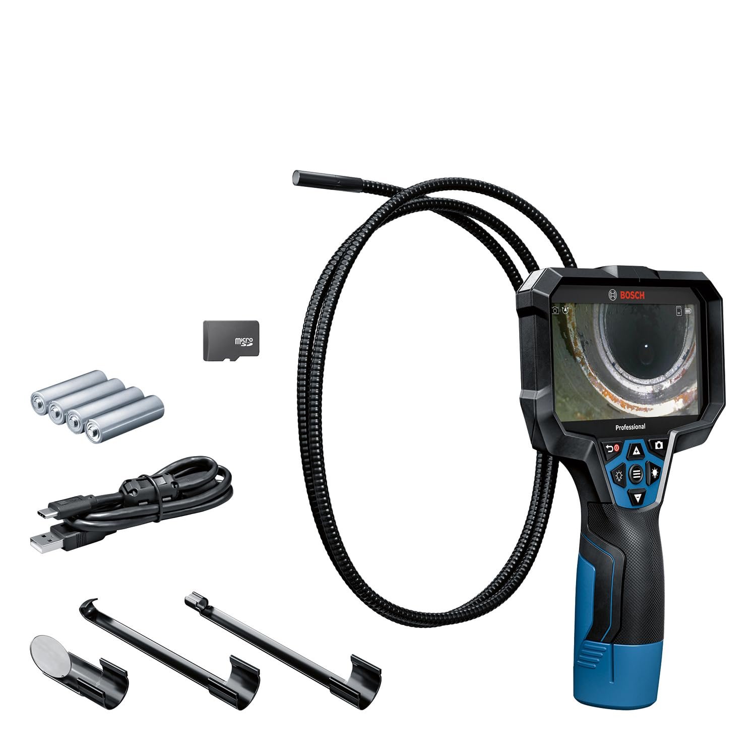 Инспекционная камера Bosch Professional GIC 12V-5-27 C, 150 см, функция AutoUp, экран 5 дюймов, 1280x720, в картоне, фото №3