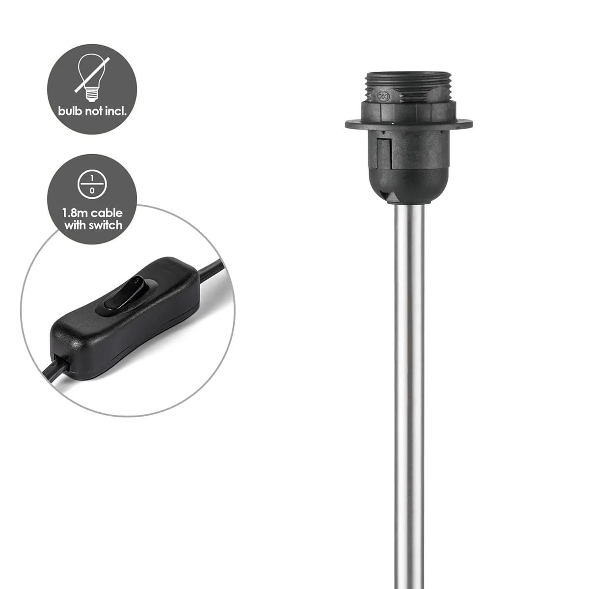 Основа для настільної лампи Home Sweet Home Karma 27/27/16 см Матова сталь E27, фото №4