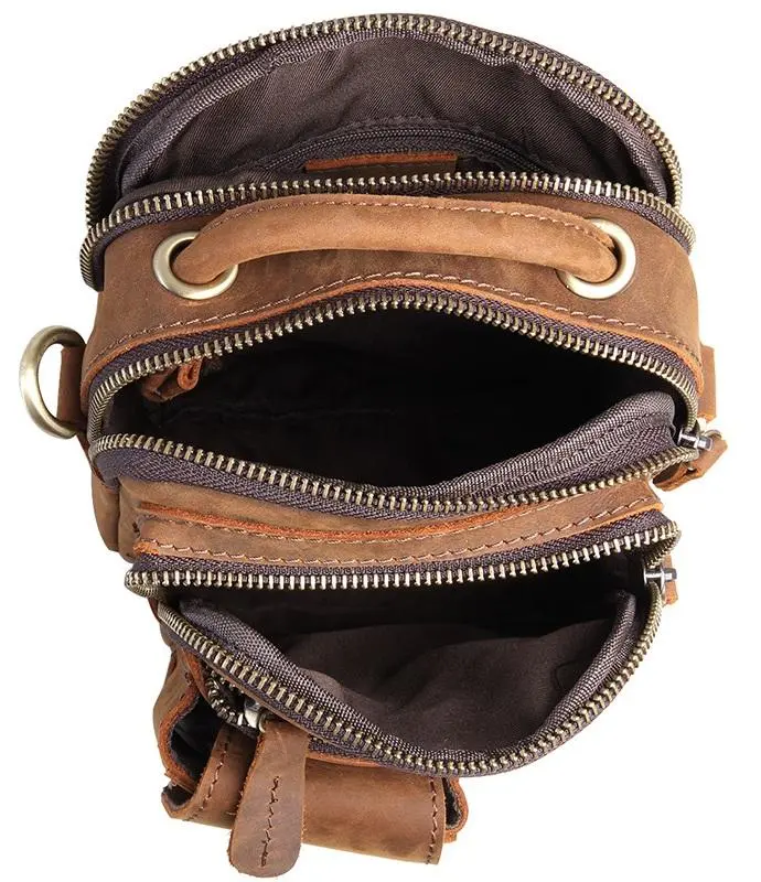 Сумка мужская Vintage 14416 в винтажном стиле Коричневая, фото №8