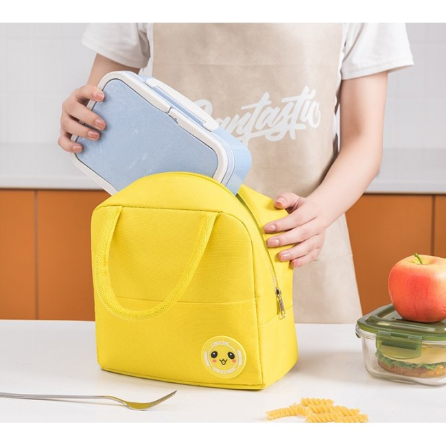 Термосумка для ланча ланч бег на блискаві Happy жовта, фото №3