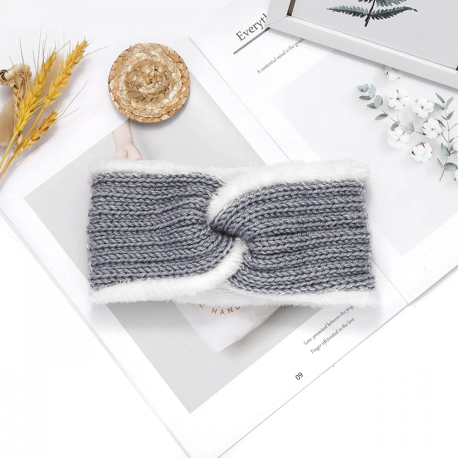 В'язана зимова пов'язка на голову Об'ємна з флісовою підкладкою Еластична, фото №2 В'язана зимова пов'язка на голову Об'ємна з флісовою підкладкою Еластична, фото №2