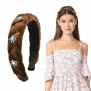 Обруч бархатный Edelweiss, плетеный, широкий - Фото 1