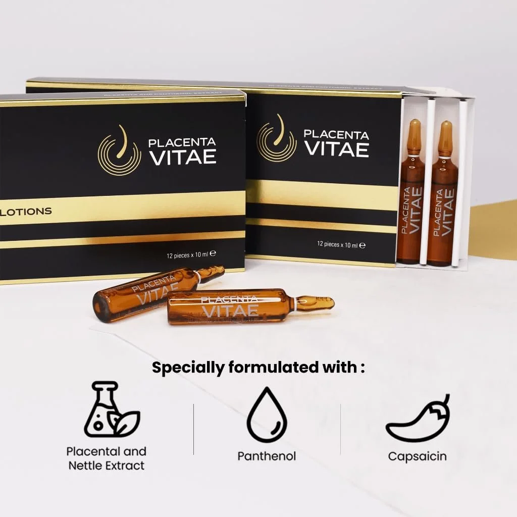 Лосьйон PLACENTA VITAE з екстрактом плаценти для запобігання випадінню волосся, ампули для запобігання випадінню волосся 12 x 10 мл, фото №1