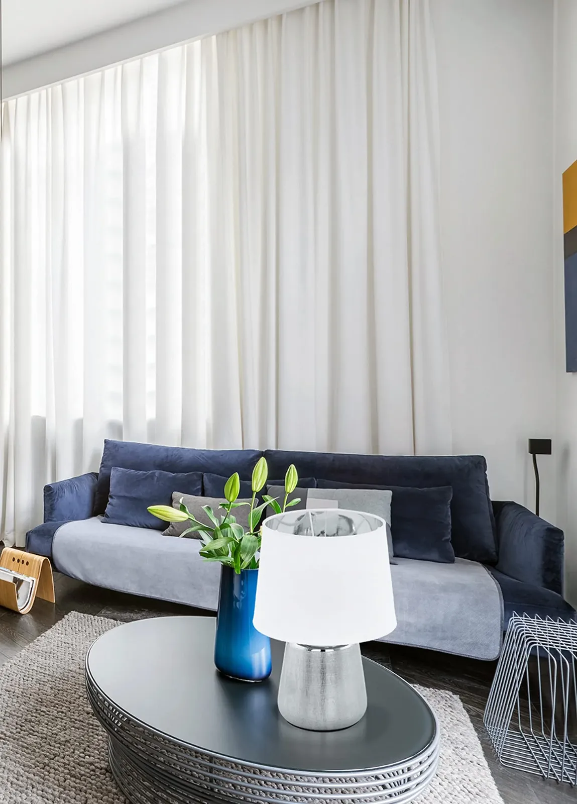 Настільна лампа EGLO Manalba 1 керамічна текстильна E14 Сріблястий/Білий, фото №3