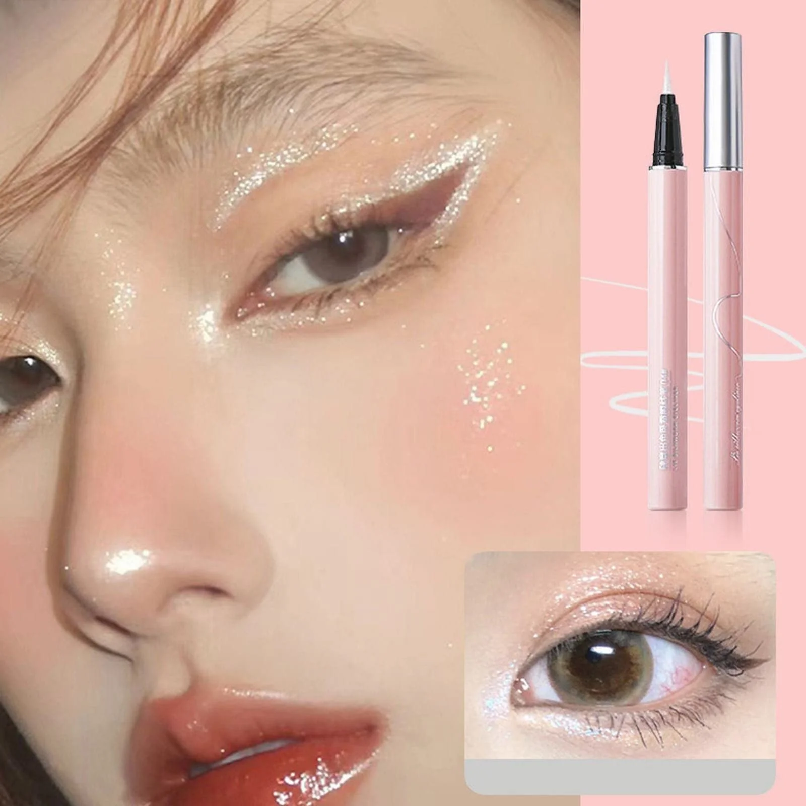 Карандаш для глаз XQQ2ERdinm185, с бриллиантовой пудрой, осветляющий, водостойкий, 2 мл, A, One Size, фото №7