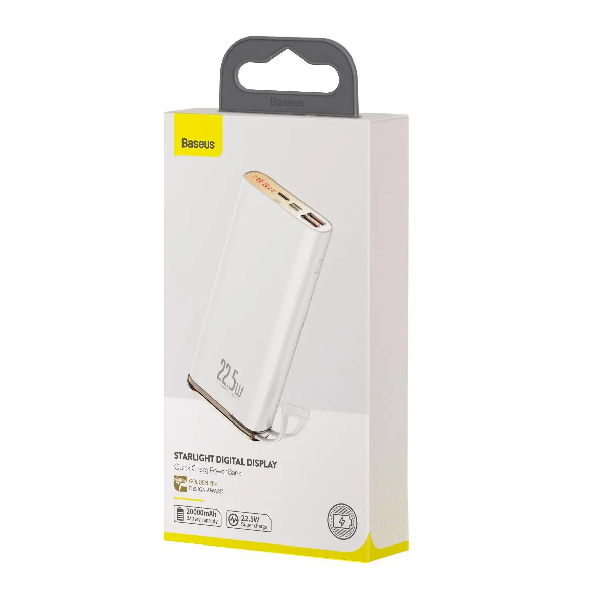 Внешний аккумулятор Baseus Starlight Digital Display 20000mAh 22.5W Белый (PPXC-02), фото №5