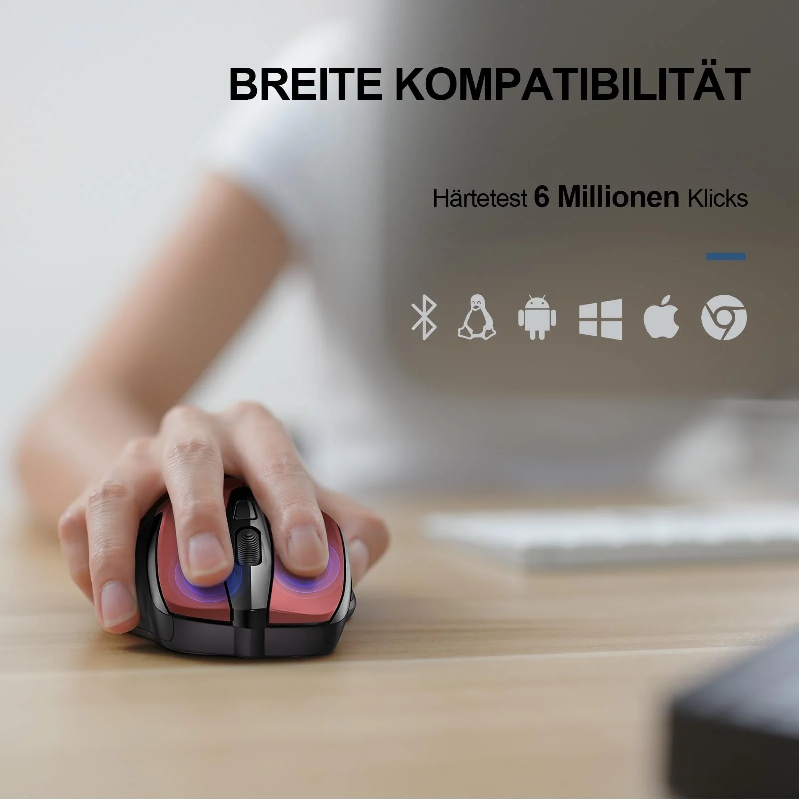 Миша TECKNET Bluetooth, 4800 DPI, бездротова, ергономічна, фото №6