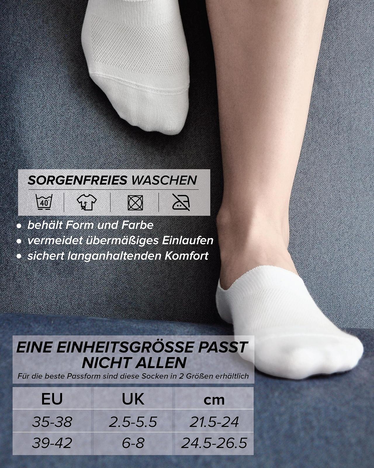 Женские невидимые носки vitsocks (4 пары) 98% хлопка, силиконовая пятка, фото №7