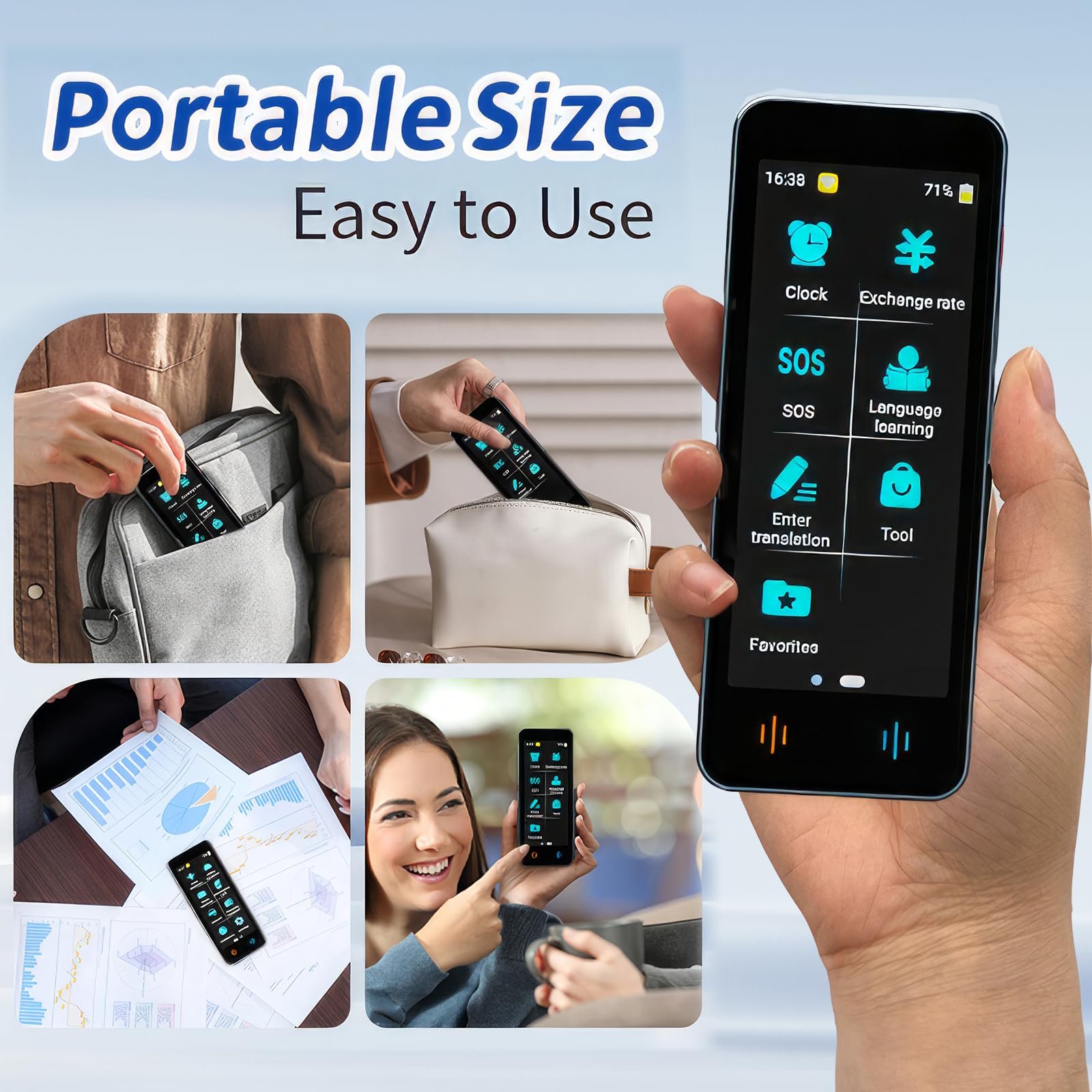 Пристрій для перекладу мов AI-перекладач 142 мови Офлайн-переклад Миттєвий, фото №7