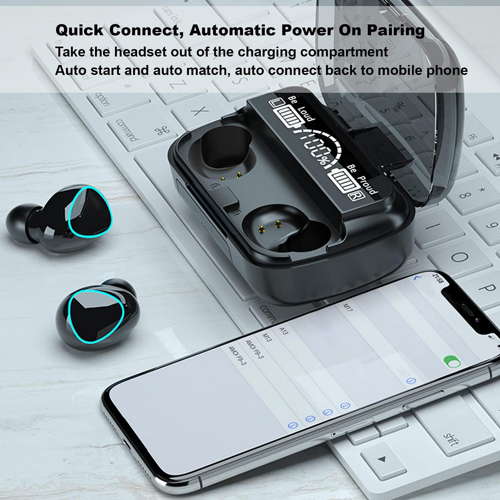 Безпровідні навушники Real Bluetooth з сенсорним керуванням з бездротовим зарядним чохлом водонепроникні IPX7 стерео з мікрофоном для спорту, фото №3 Безпровідні навушники Real Bluetooth з сенсорним керуванням з бездротовим зарядним чохлом водонепроникні IPX7 стерео з мікрофоном для спорту, фото №3