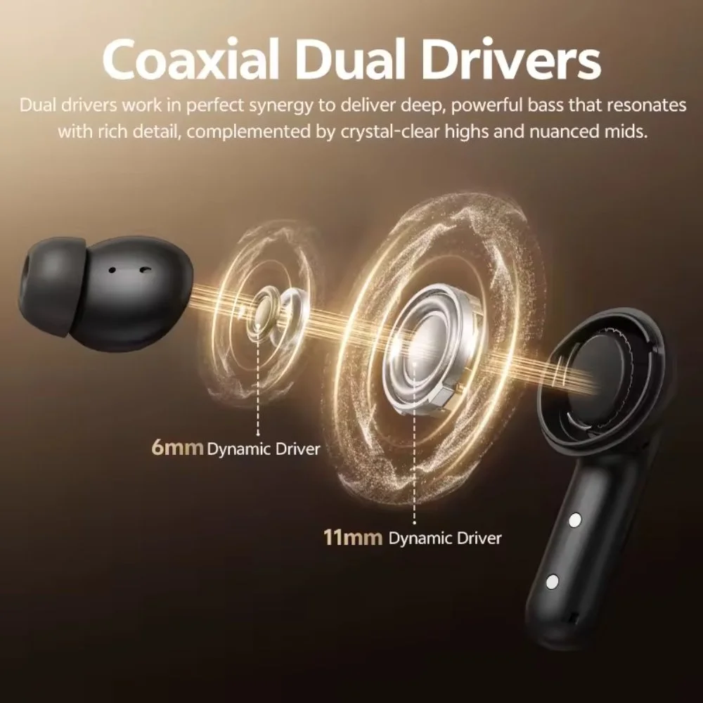 Наушники QCY MeloBuds N60 Hi-Res LDAC PureSilenz ANC AI BT6.0 Black, фото №4 Наушники QCY MeloBuds N60 Hi-Res LDAC PureSilenz ANC AI BT6.0 Black, фото №4