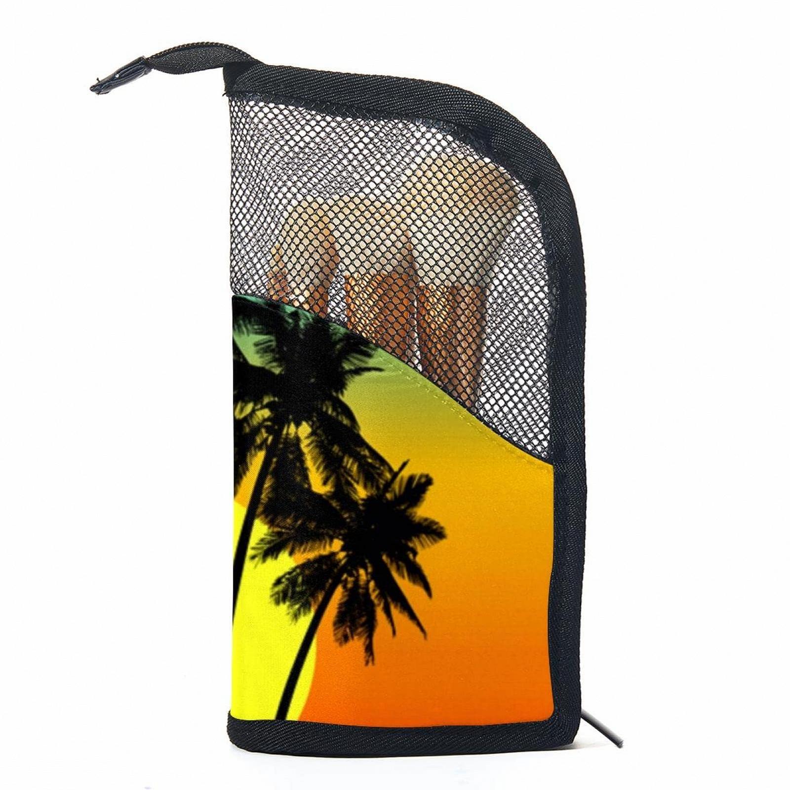 Набір кистей для макіяжу з органайзером Palm Tree Tropical Island Sunset, фото №1
