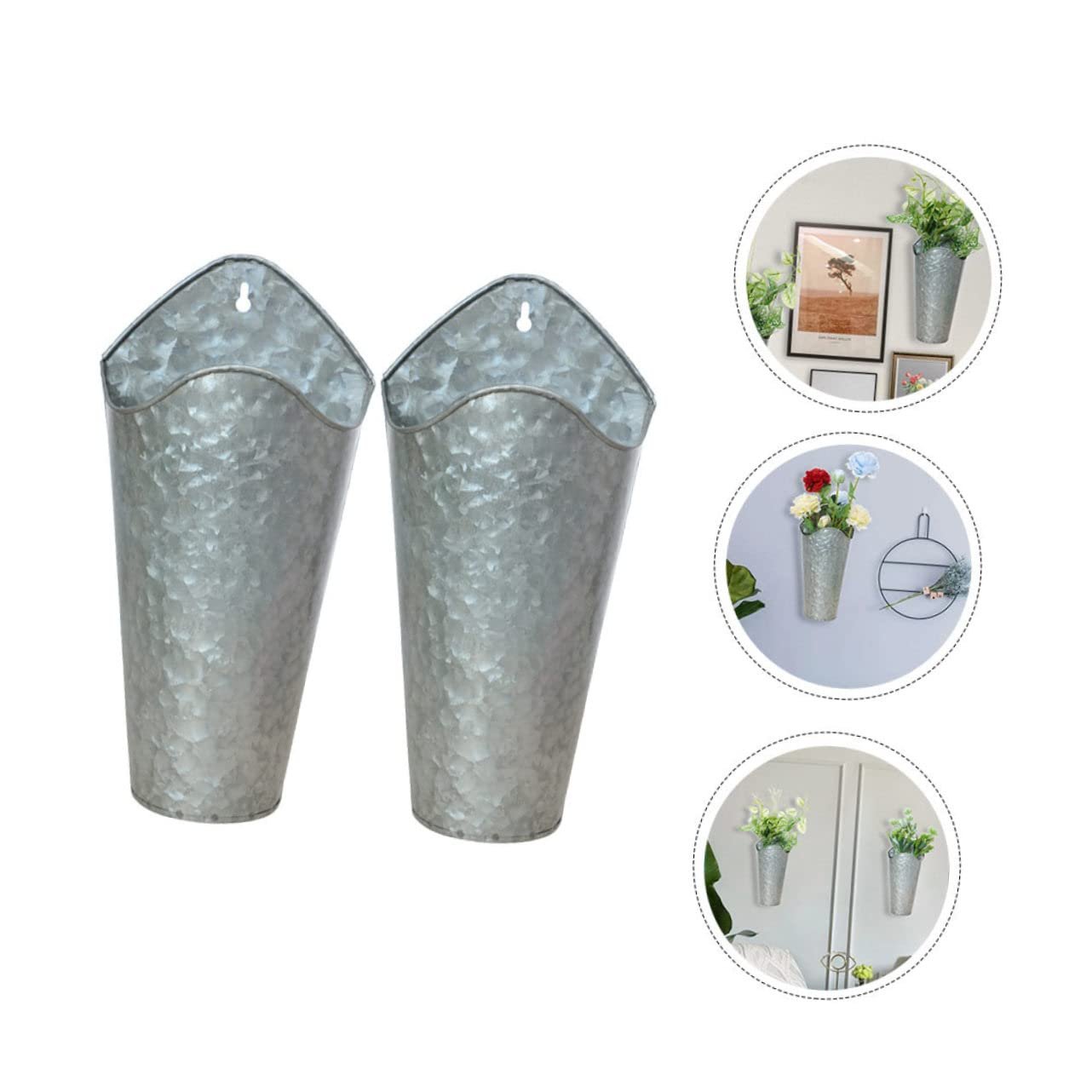 Настінні кашпо-вази HEMOTON Залізні Набір із 2 шт., фото №4