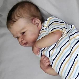 Кукла RXDOLL Reborn Реалистичная Новорожденный Мальчик 45 см Силиконовый Винил Полное Тело Открытые Глаза synthetic.ua - Фото 1