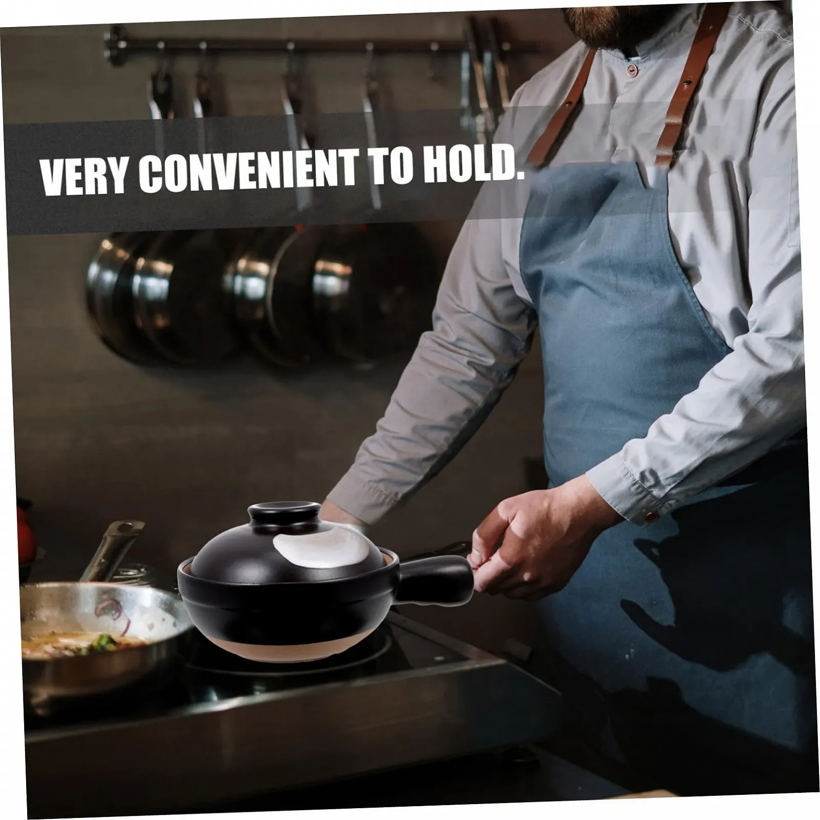 Керамическая кастрюля Garneck С крышкой С одной ручкой Малая Жаростойкая, фото №5